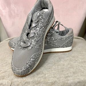 **Glitter Sneakers** Silver* Womens* Brand New*